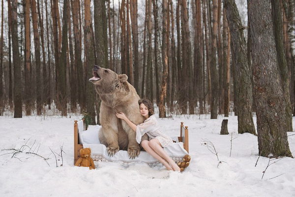 Olga Barantseva 美女与熊的童话故事摄影集2