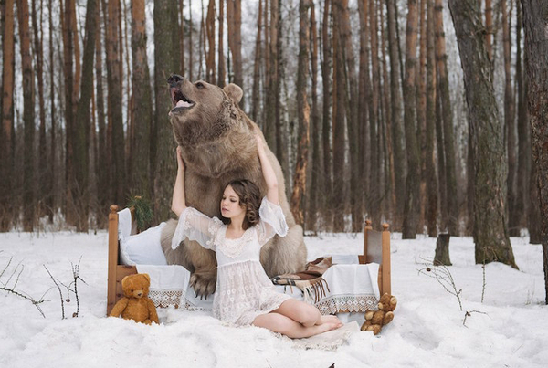 Olga Barantseva 美女与熊的童话故事摄影集4