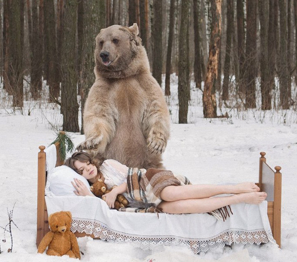 Olga Barantseva 美女与熊的童话故事摄影集6